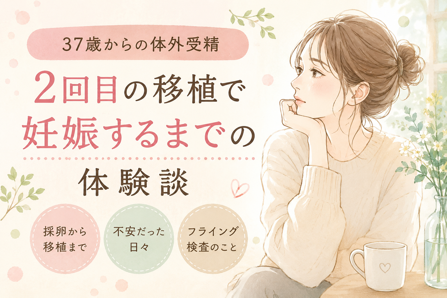 37歳からの体外受精をイメージした優しいイラスト